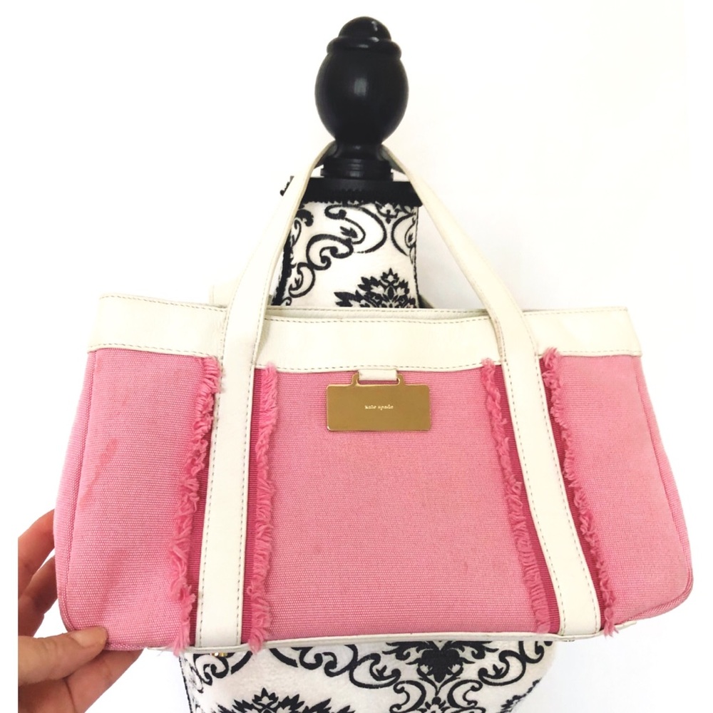 Kate Spade Vintage Cloth & Leather Satchel Handbag